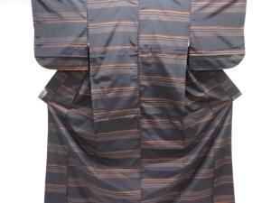 アンティーク　横段織り出し本場泥大島紬着物